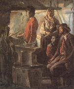 Antoine Le Nain Blacksmith at his forge painting